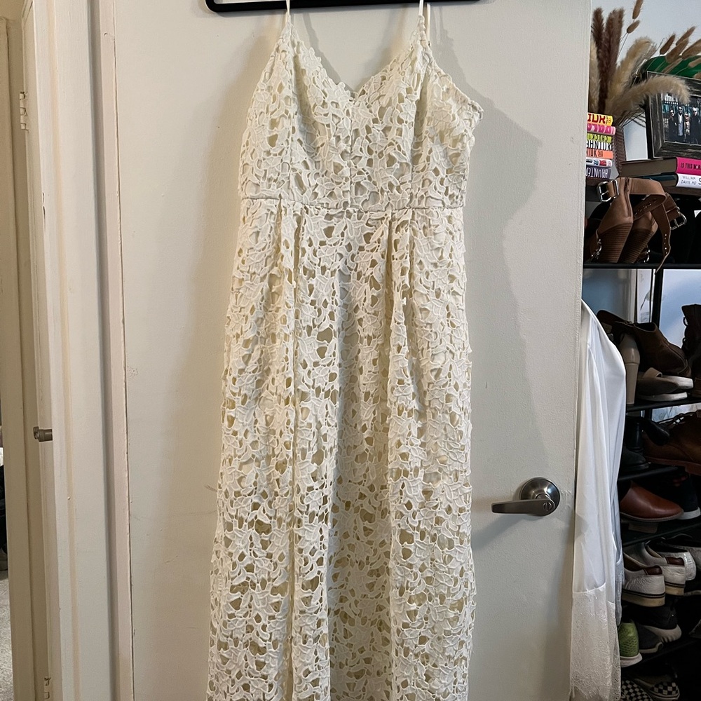 Vici Ivory Lace Midi Dress